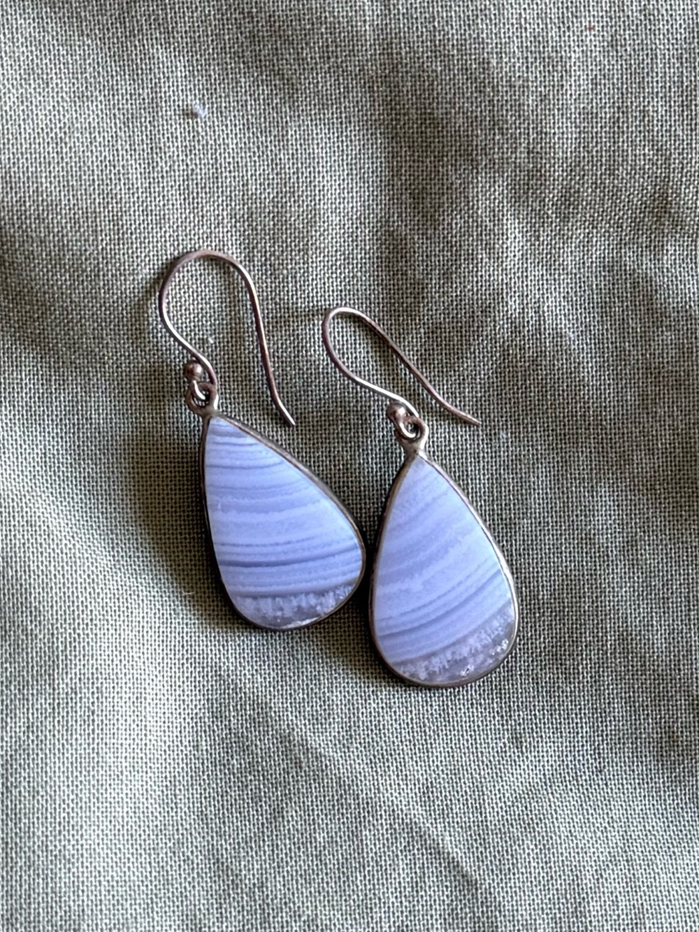 Teardrop blue acetate handmade drop and dangle earrings